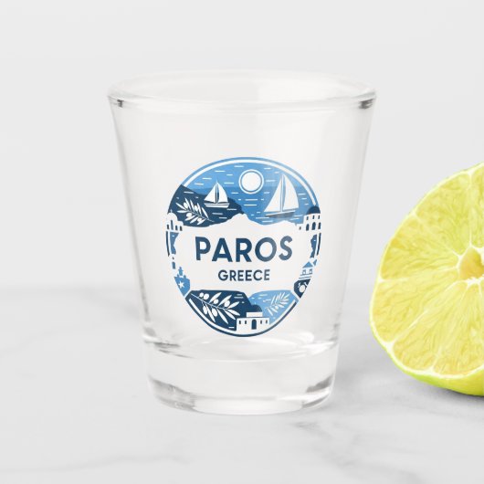 Paros Griekenland Eiland Reizen Shot Glas (Voorkant)