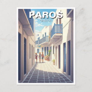 Paros Griekenland Eilanden Cobblestone Street Teke Briefkaart