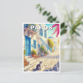 Paros Griekenland Eilanden Reiskat Briefkaart (Staand voorkant)