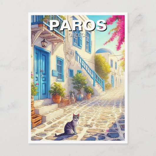 Paros Griekenland Eilanden Reiskat Briefkaart (Voorkant)