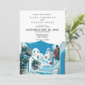 Paros Griekenland Huwelijksuitnodiging Retro Kaart (Staand voorkant)