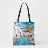 Paros Griekenland  Kunst Reizen Illustratie Tote Bag (Voorkant)