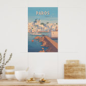 Paros Griekenland Reisposter Poster (Keuken)