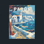 Paros Griekenland Reizen Kunst Vintage Fleece Deken<br><div class="desc">Paros retro vector reisontwerp. Paros is een Grieks Zee dat vooral bekend is om zijn stranden en dorpjes.</div>