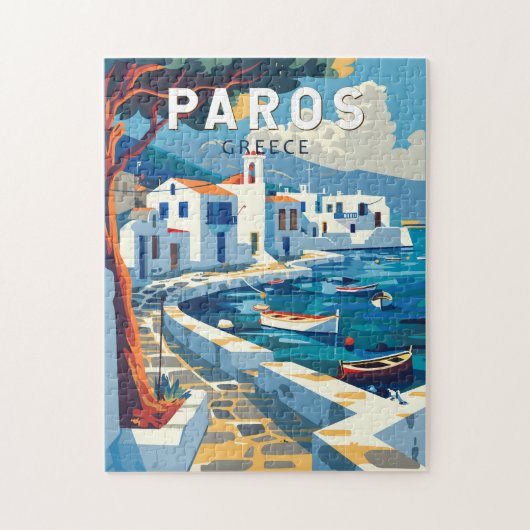 Paros Griekenland Reizen Kunst Vintage Legpuzzel (Verticaal)