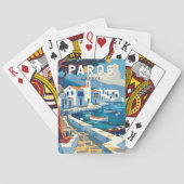 Paros Griekenland Reizen Kunst Vintage Pokerkaarten (Achterkant)