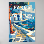 Paros Griekenland Reizen Kunst Vintage Poster (Voorkant)