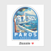Paros Griekenland Reizen Kunst Vintage Sticker (Vel)