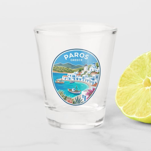 Paros Griekenland Shot Glas (Voorkant)