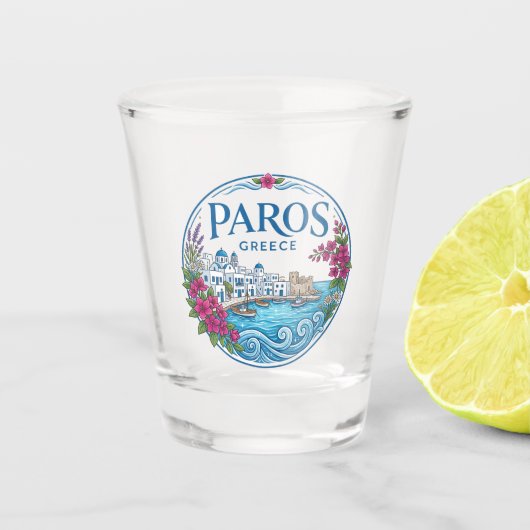 Paros Griekenland Shot Glas (Voorkant)