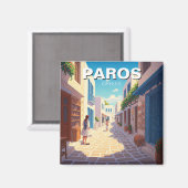 Paros, Griekenland straat Magneet (Voorkant / Achterkant)
