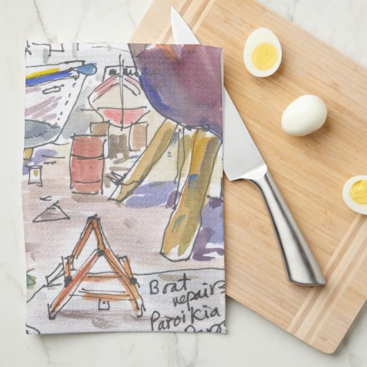 Paros Griekenland Theedoek (Quarter Fold)