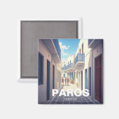 Paros, Griekenland wit en blauw Magneet (Voorkant / Achterkant)