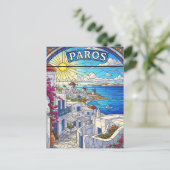 Paros Griekse Eilanden Reis Briefkaart (Staand voorkant)