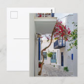 Paros Parikia Summer Alley Briefkaart (Voorkant / Achterkant)