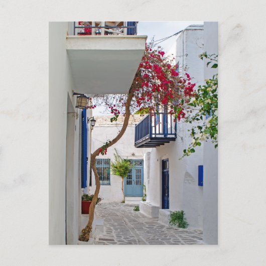 Paros Parikia Zomersteeg Briefkaart (Voorkant)