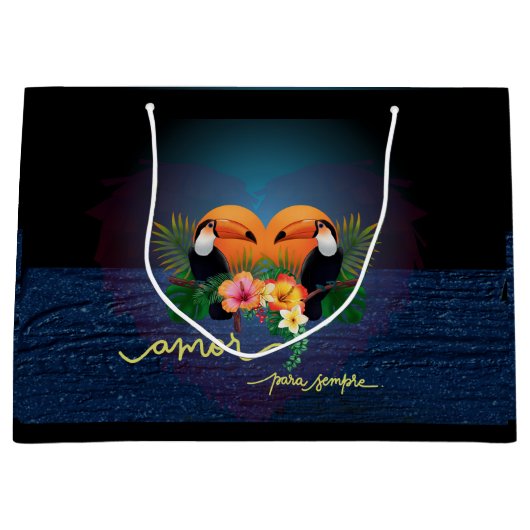 Parot Tropics Gift Bag - Liefde Groot Cadeauzakje (Voorkant)