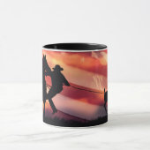 Parotic Roping Cowboy and Horse American Flag Mok (Midden)