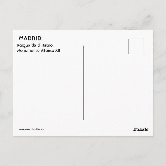 Parque El Retiro Madrid Briefkaart (Achterkant)