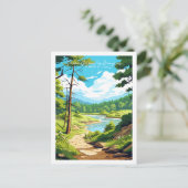 Parque nacional los arrayanes vintage reizen briefkaart (Staand voorkant)