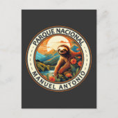 Parque Nacional Manuel Antonio Sloth Travel Art Briefkaart (Voorkant)