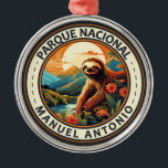 Parque Nacional Manuel Antonio Sloth Travel Art Metalen Ornament<br><div class="desc">Manuel Antonio National Park vector artwork ontwerp. Manuel Antonio National Park,  aan de centrale Pacifische kust van Costa Rica,  omvat ruig regenwoud,  witte zandstranden en koraalriffen.</div>