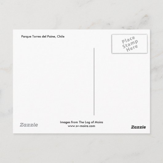 Parque Torres del Paine, Chili Briefkaart (Achterkant)