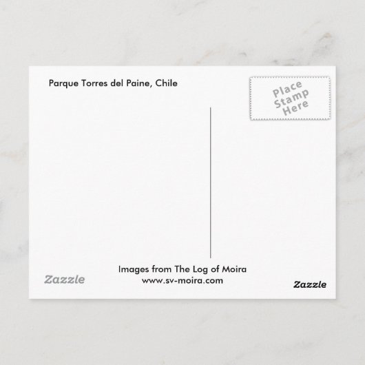 Parque Torres del Paine, Chili Briefkaart (Achterkant)