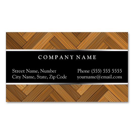Parquet Floor Magnetic Visitekaartje Magnetisch Visitekaartje (Voorkant)