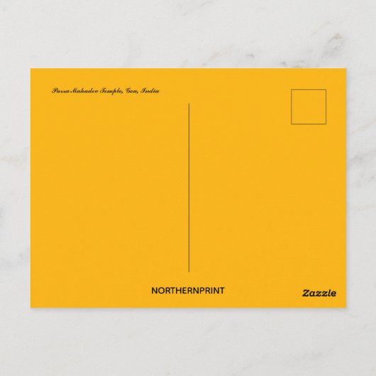 Parra Mahadev Temple Goa India Briefkaart (Achterkant)