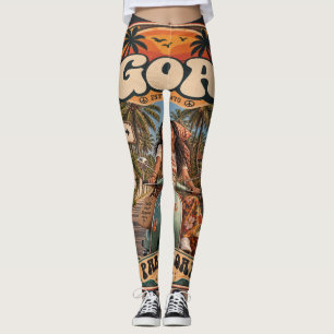 Parra Road — Meisje op Fiets, Goa's Iconische Kust Leggings