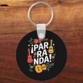 "¡parranda!" Puerto Ricaanse muziektraditie Sleutelhanger (Voorkant)