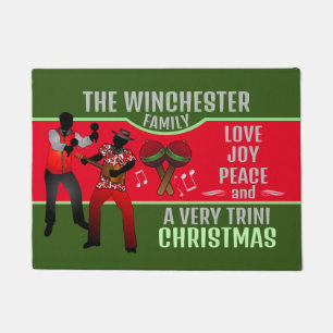 PARRANDEROS met een heel Trini Kerstmis Deurmat