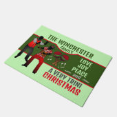 PARRANDEROS MET EEN HELEMAAL Tini-Kerstmis Deurmat (Schuin)