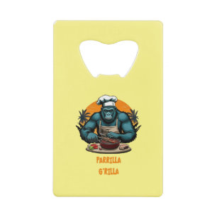 Parrilla G'rilla Master BBQ Grillspassie Leuke Pun Creditkaart Flessenopener