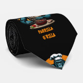 Parrilla G'rilla Master BBQ Grillspassie Leuke Pun Stropdas (Opgerold)
