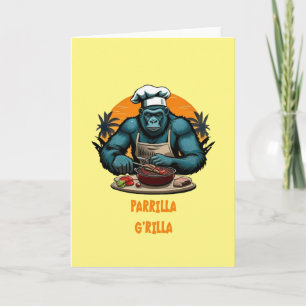 Parrilla G'rilla Master BBQ Grillspeler Leuke Pun Kaart