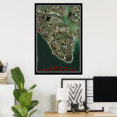 Parris Island South Carolina Satellite Poster Map (Thuiskantoor)