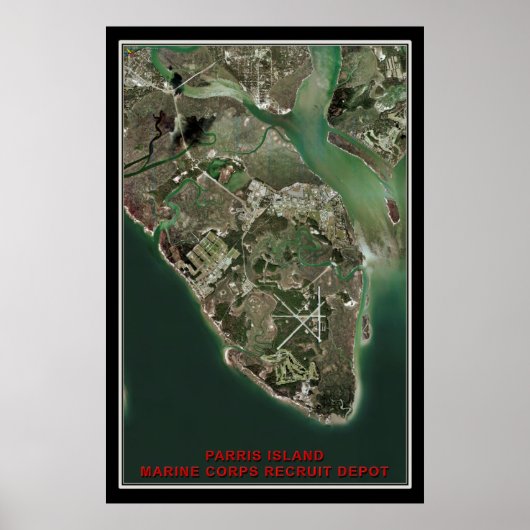 Parris Island South Carolina Satellite Poster Map (Voorkant)