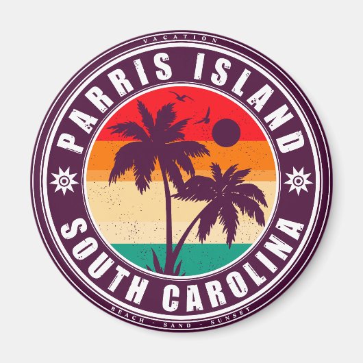 Parris Island South Carolina Vintage 60s Souvenirs Magneet (Voorkant)
