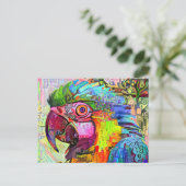Parrot Abstract Impressionist Portrait Painting Briefkaart (Staand voorkant)