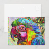 Parrot Abstract Impressionist Portrait Painting Briefkaart (Voorkant / Achterkant)