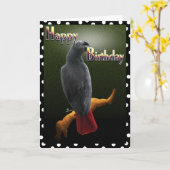 Parrot Afrikaanse Grijs Gelukkige Verjaardag Avian Kaart (Gele Bloem)