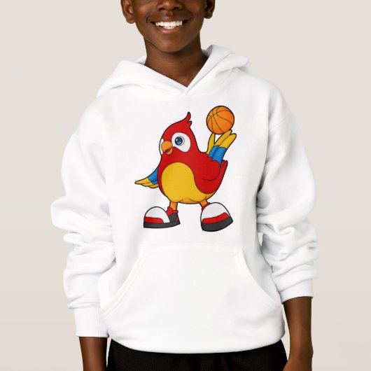 Parrot als Basketball-speler met Basketball (Voorkant)