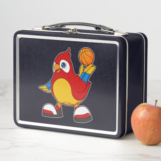 Parrot als Basketball-speler met Basketball (In situ)