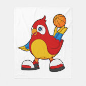 Parrot als Basketball-speler met Basketball Fleece Deken (Voorkant)