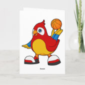 Parrot als Basketball-speler met Basketball Kaart (Achterkant)