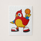 Parrot als Basketball-speler met Basketball Legpuzzel (Verticaal)