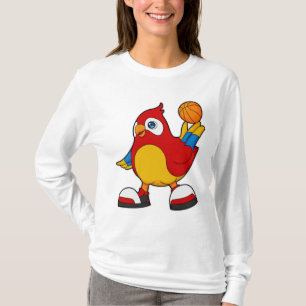 Parrot als Basketball-speler met Basketball T-shirt