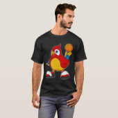 Parrot als Basketball-speler met Basketball T-shirt (Voorkant volledig)